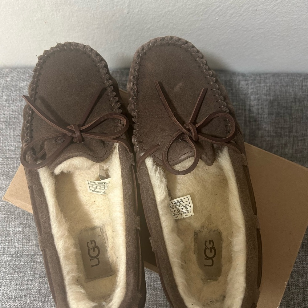 UGG Chocolate Suede Moccasin Loafers